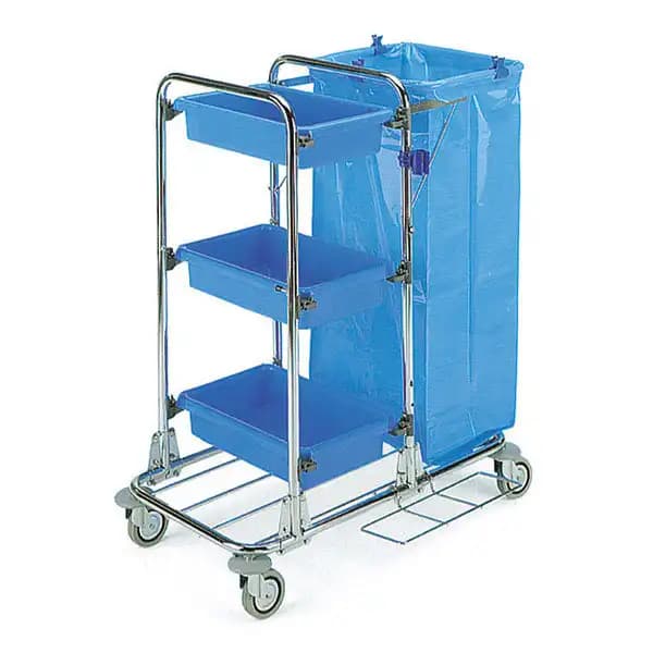 TTS TECNO 80 — chrome-plated cleaning trolley