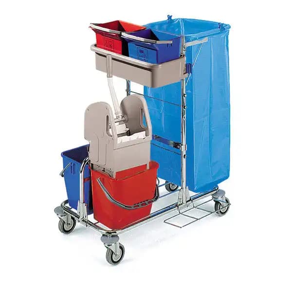 TTS TECNO 11, 24 liters — chrome-plated cleaning trolley